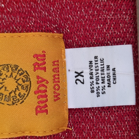 Ruby Road Red twin sweater Size 2X NWT - Picture 3 of 7